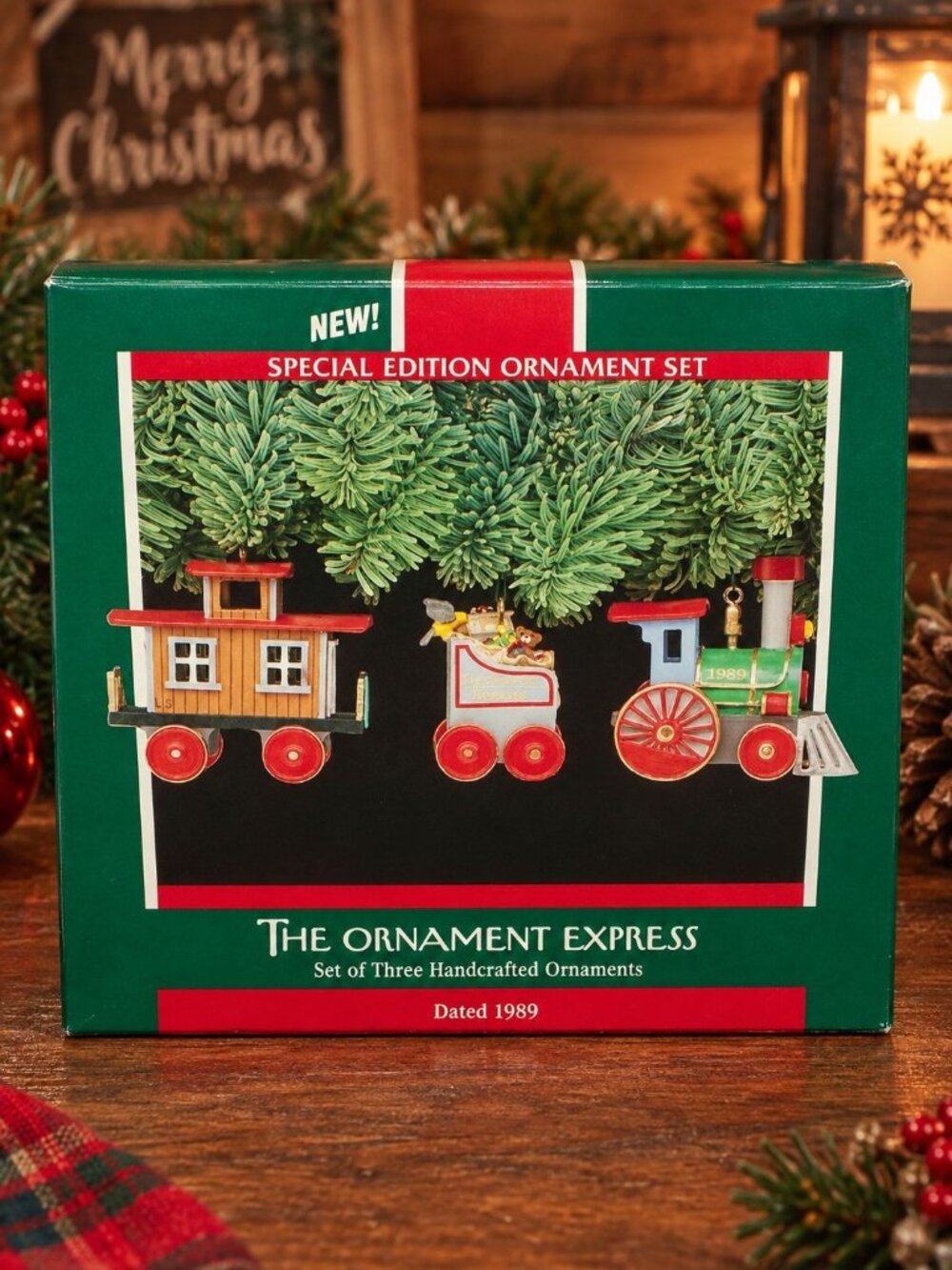 Hallmark 1989 Ornament Express Special Edition Handcrafted Set 3 Train Engine